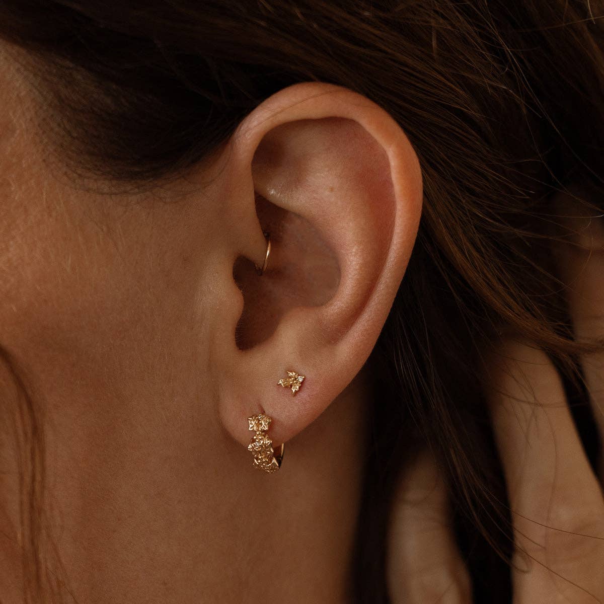 Birth Flower Stud Earrings | December Holly