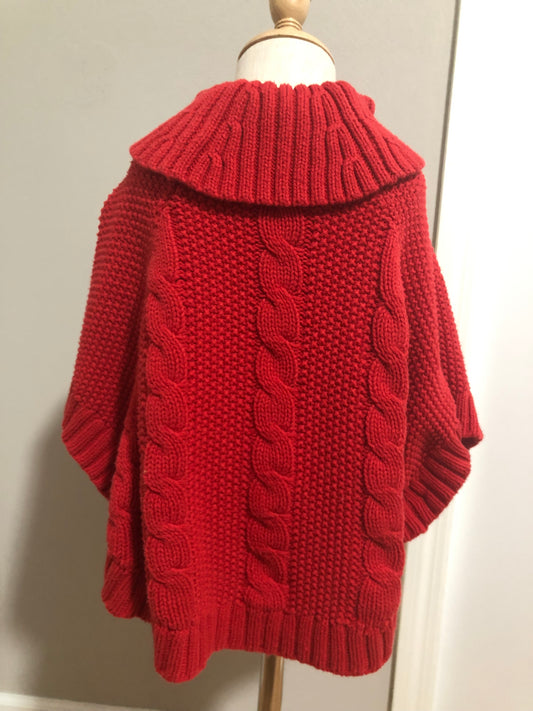Carter’s Red Cableknit Poncho, 3T (Pre-Loved)