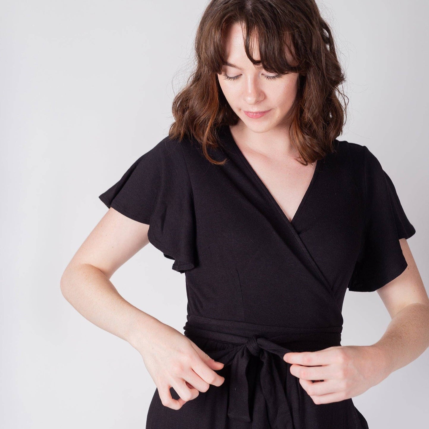 Ruffle Wrap Organic Dress | Eclipse