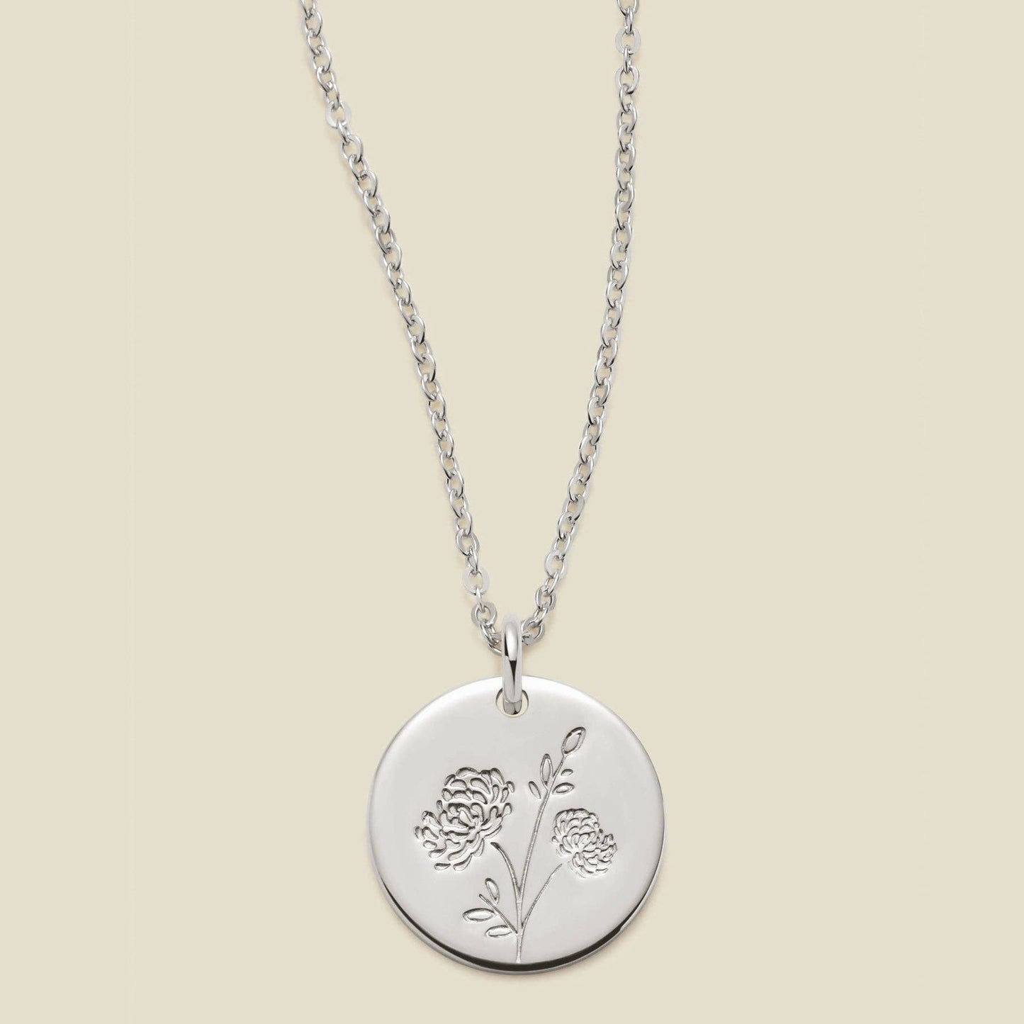 Birth Flower Necklace, 1/2"