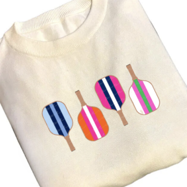 Pickleball Lightweight Sweater | Embroidered Paddles