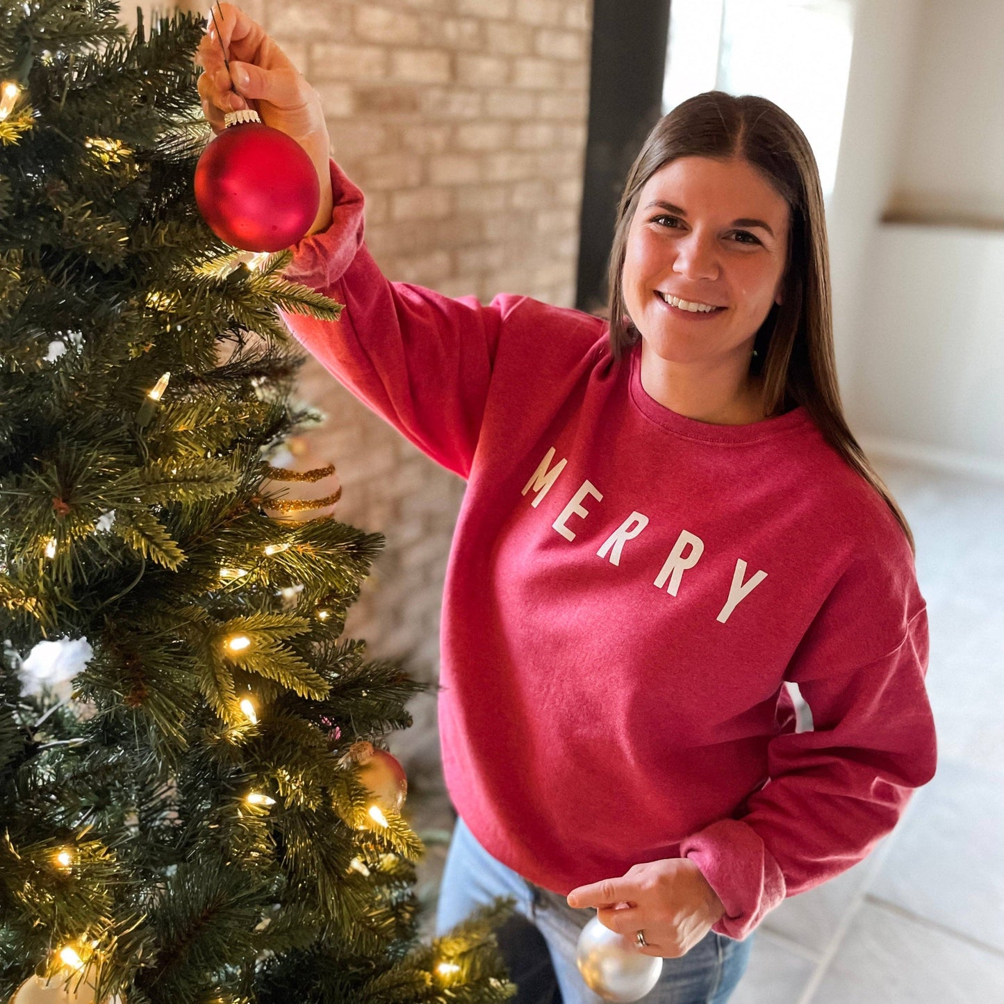 Merry Crewneck Sweatshirt | Red