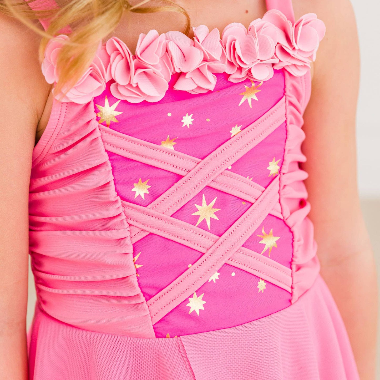 Royal Pink Princess Dress-Up Skirted One-Piece Swimsuit