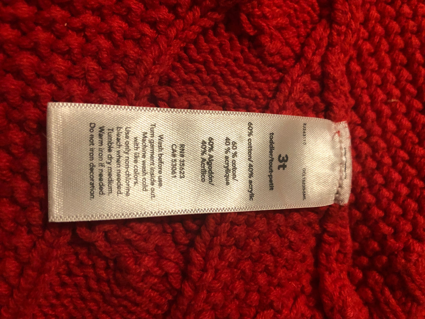 Carter’s Red Cableknit Poncho, 3T (Pre-Loved)
