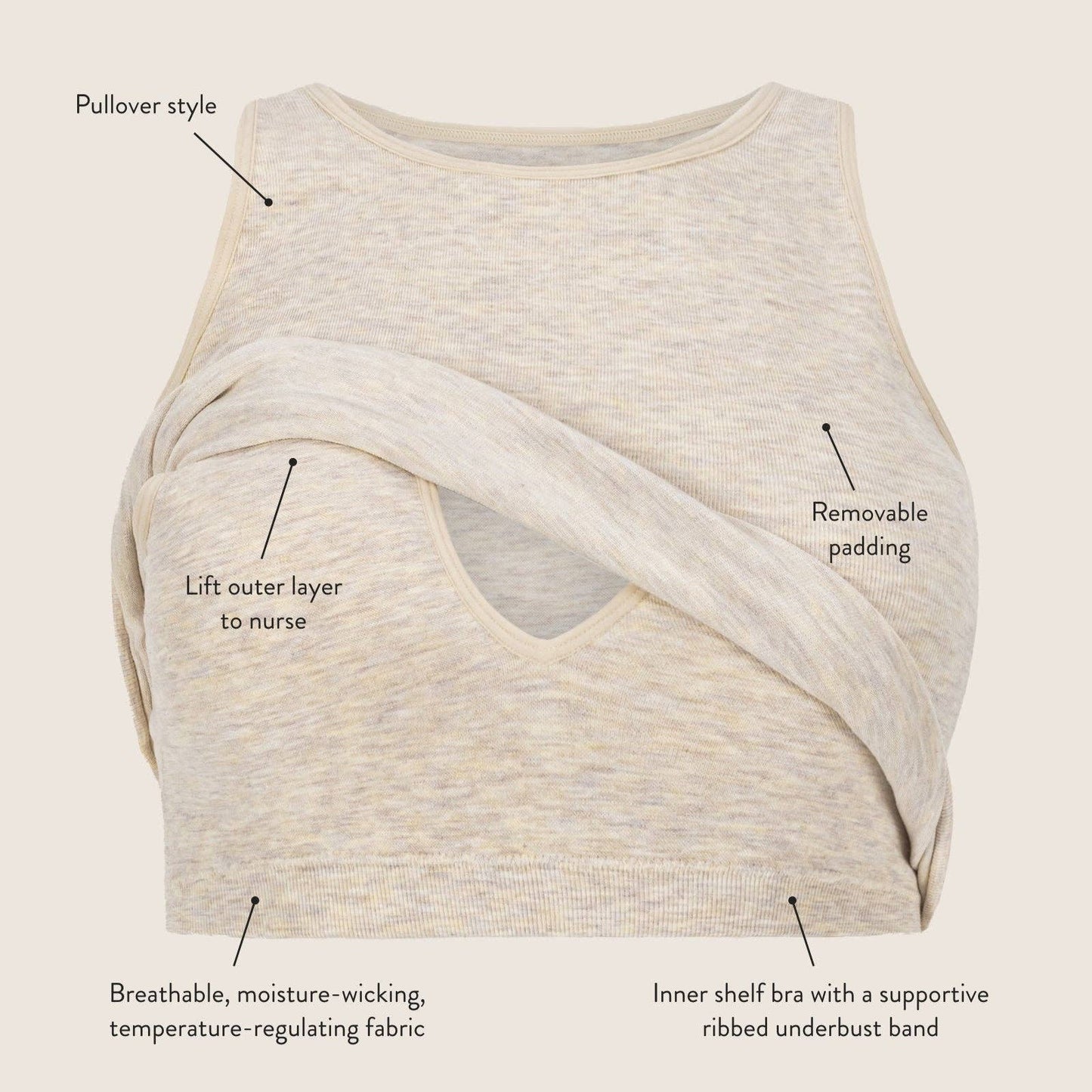 Kindred Bravely Sublime® Bamboo Maternity & Nursing Longline Bra Top | Blue Wisteria