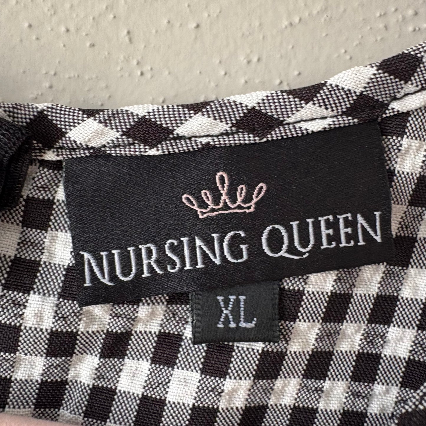 Sleeveless Nursing Dress, XL | Black & White Gingham (Pre-Loved)