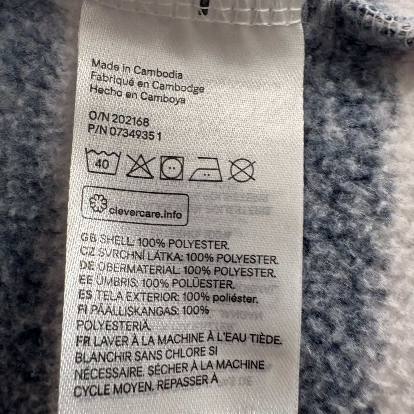 Hooded Zip Up Sweatshirt, 12-18M | Navy & White Stripes (Pre-Loved)