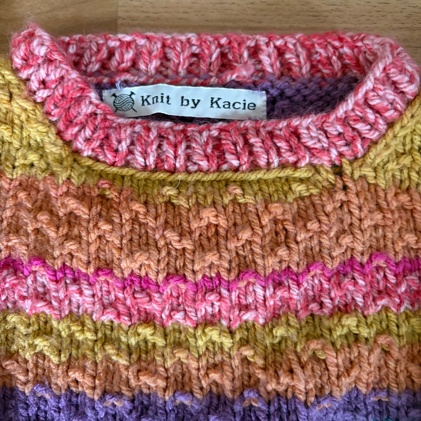 Hand-Knit Toddler Sweater | Rainbow Stripes