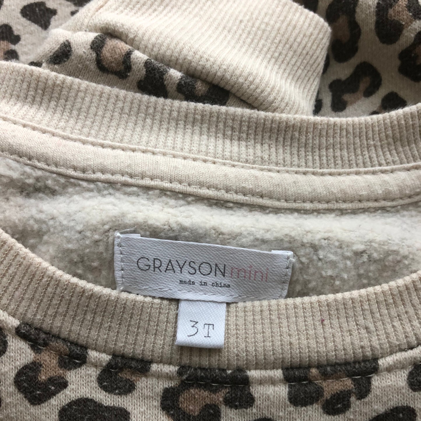 Grayson Mini Leopard Print Sweatshirt, 3T (Pre-Loved)