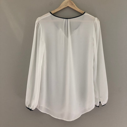 Maternity & Nursing-Friendly Blouse, Size 2 | Sheer Ivory (Pre-Loved)