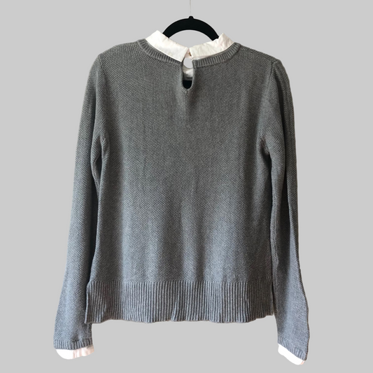 Seraphine Maternity Gray Collared Sweater, Medium (Pre-Loved)