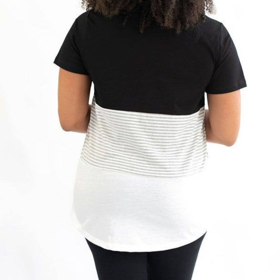 Nursing Zipper T-Shirt | Black & White