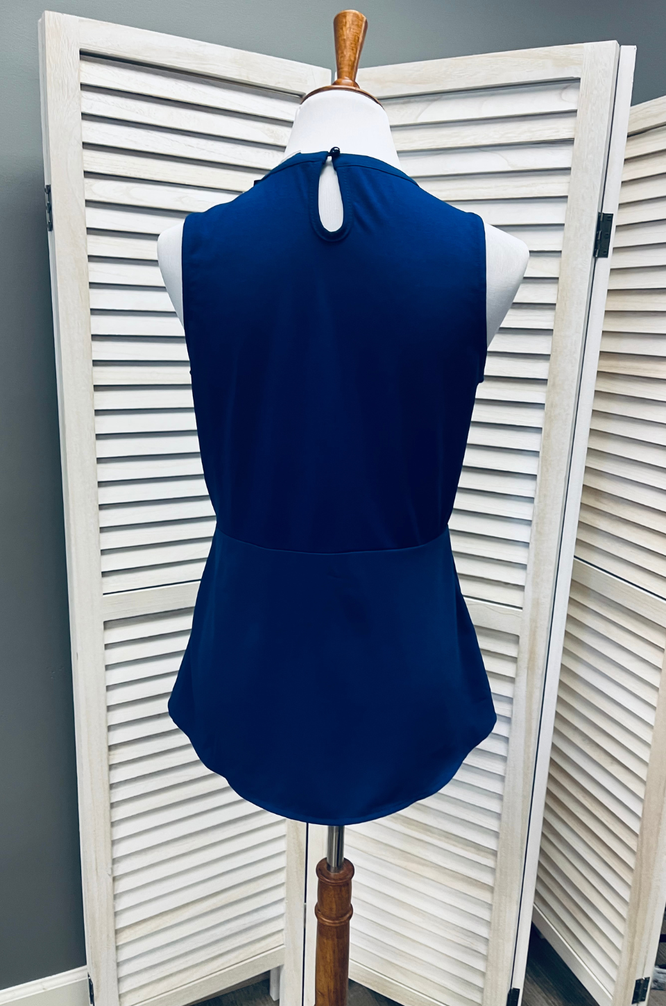 Pleated Peplum Nursing Tank Top | Royal Blue