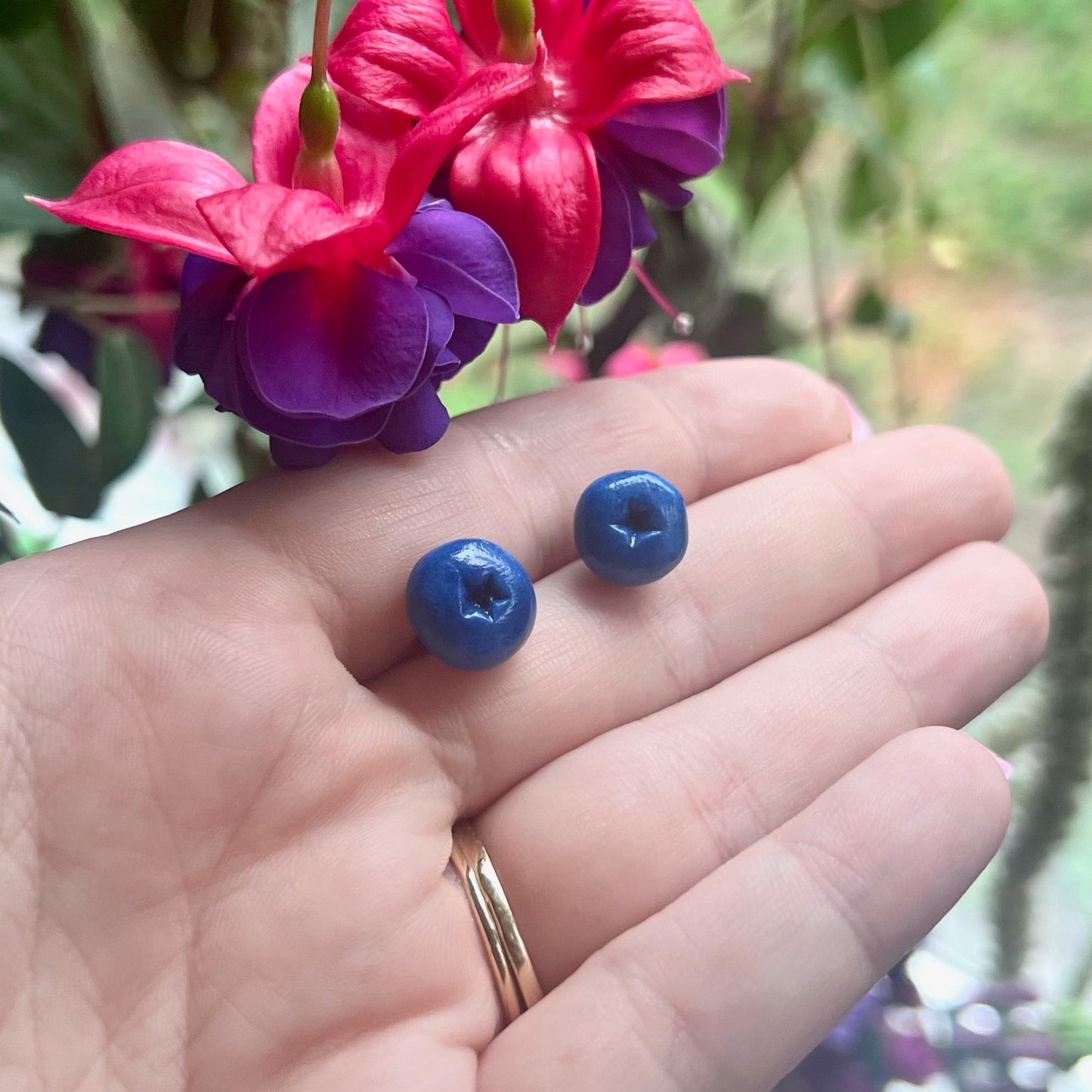 Blueberry Clay Stud Earrings