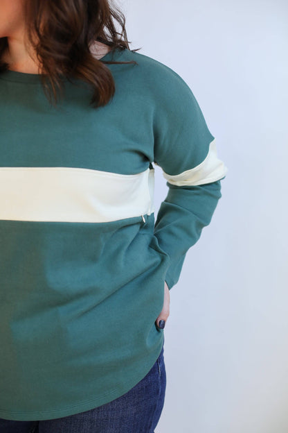 Dual Zip BFF Breastfeeding Long Sleeve | Lightweight Sweatshirt