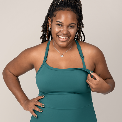 Stevie Active Racerback Nursing Dress | Teal