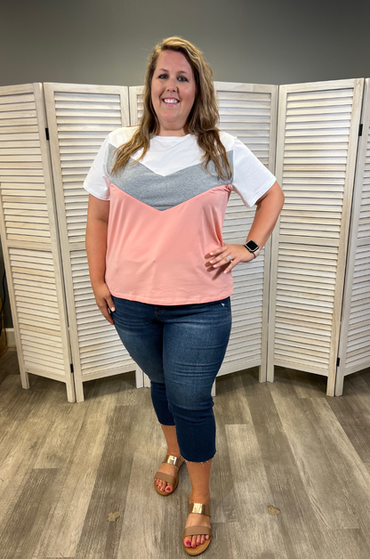 Nursing Zipper T-Shirt | Hot Peach
