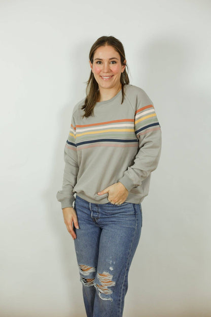 Six Stripe Invisible Zip Breastfeeding Sweatshirt