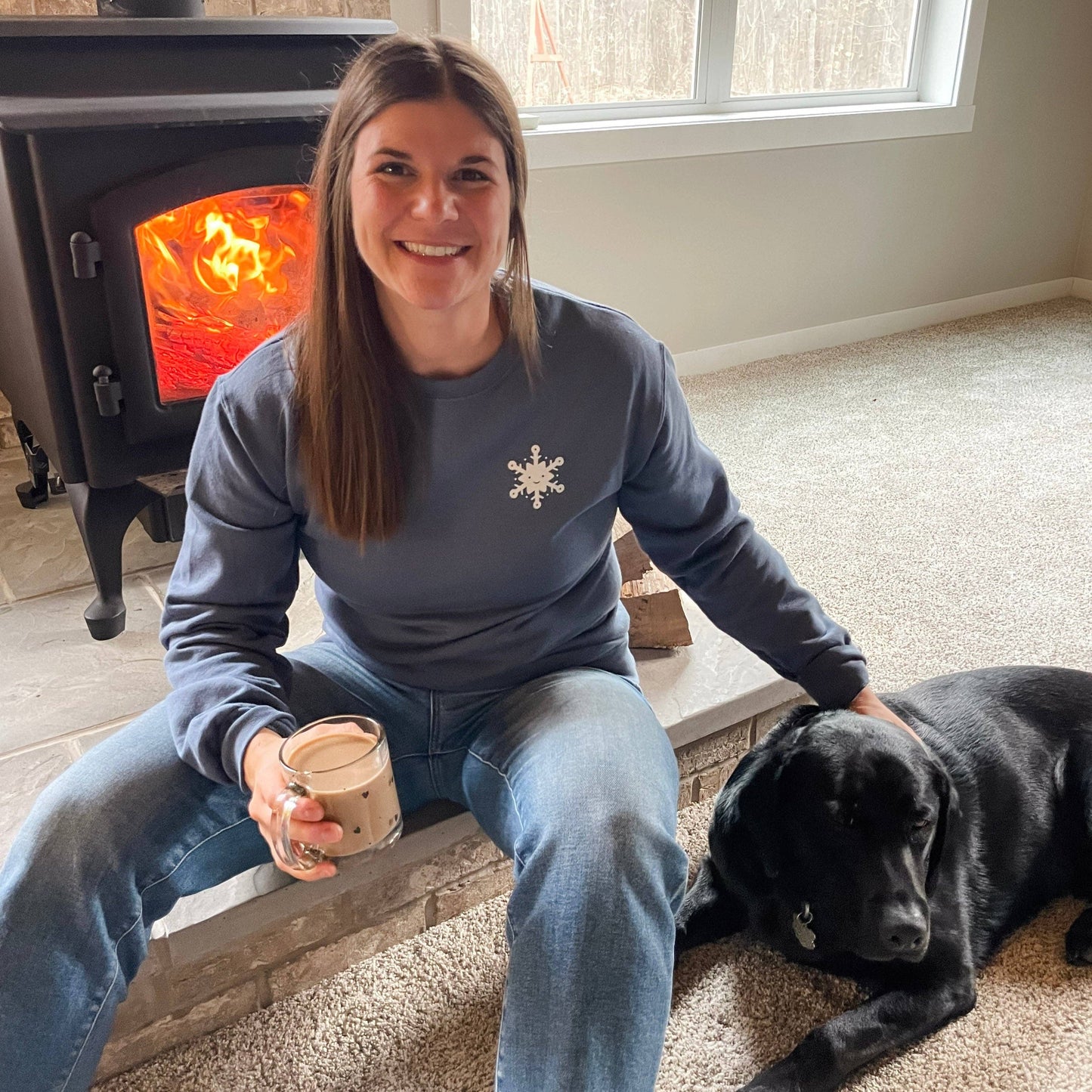 Happy Snowflake Crewneck Sweatshirt