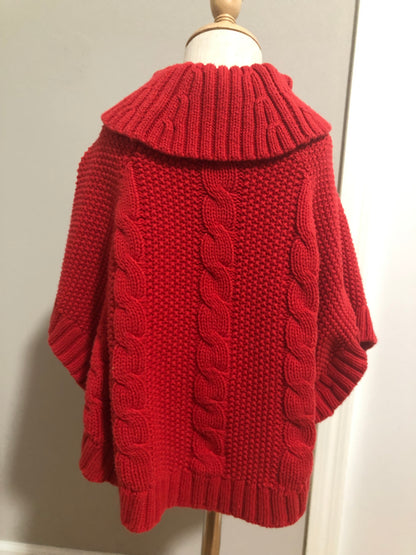 Carter’s Red Cableknit Poncho, 3T (Pre-Loved)