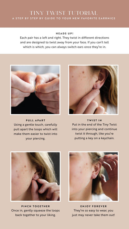 Hello Adorn Tiny Twist Earrings