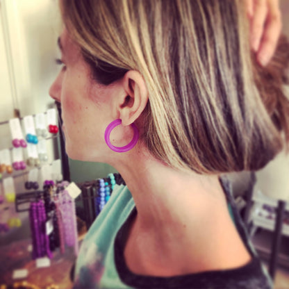 Cobalt Blue Small Classic Hoop Earrings