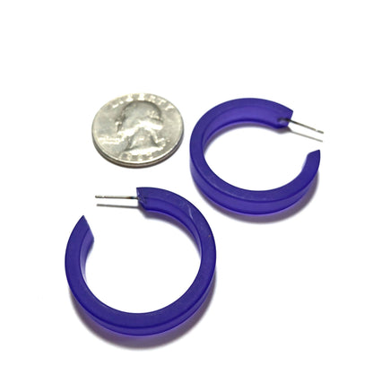 Cobalt Blue Small Classic Hoop Earrings