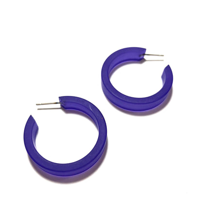 Cobalt Blue Small Classic Hoop Earrings