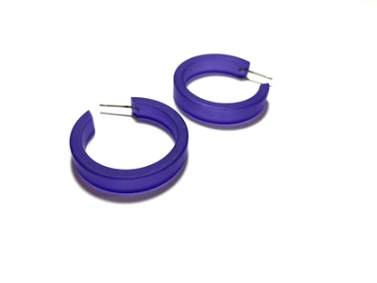 Cobalt Blue Small Classic Hoop Earrings