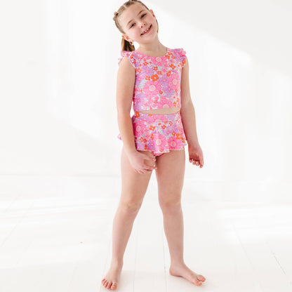 Two-Piece Skirted Swimsuit | Floral