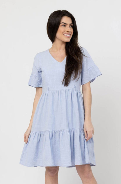 Nursing Dress With Pockets | Bell Sleeve | Periwinkle