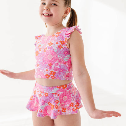 Two-Piece Skirted Swimsuit | Floral