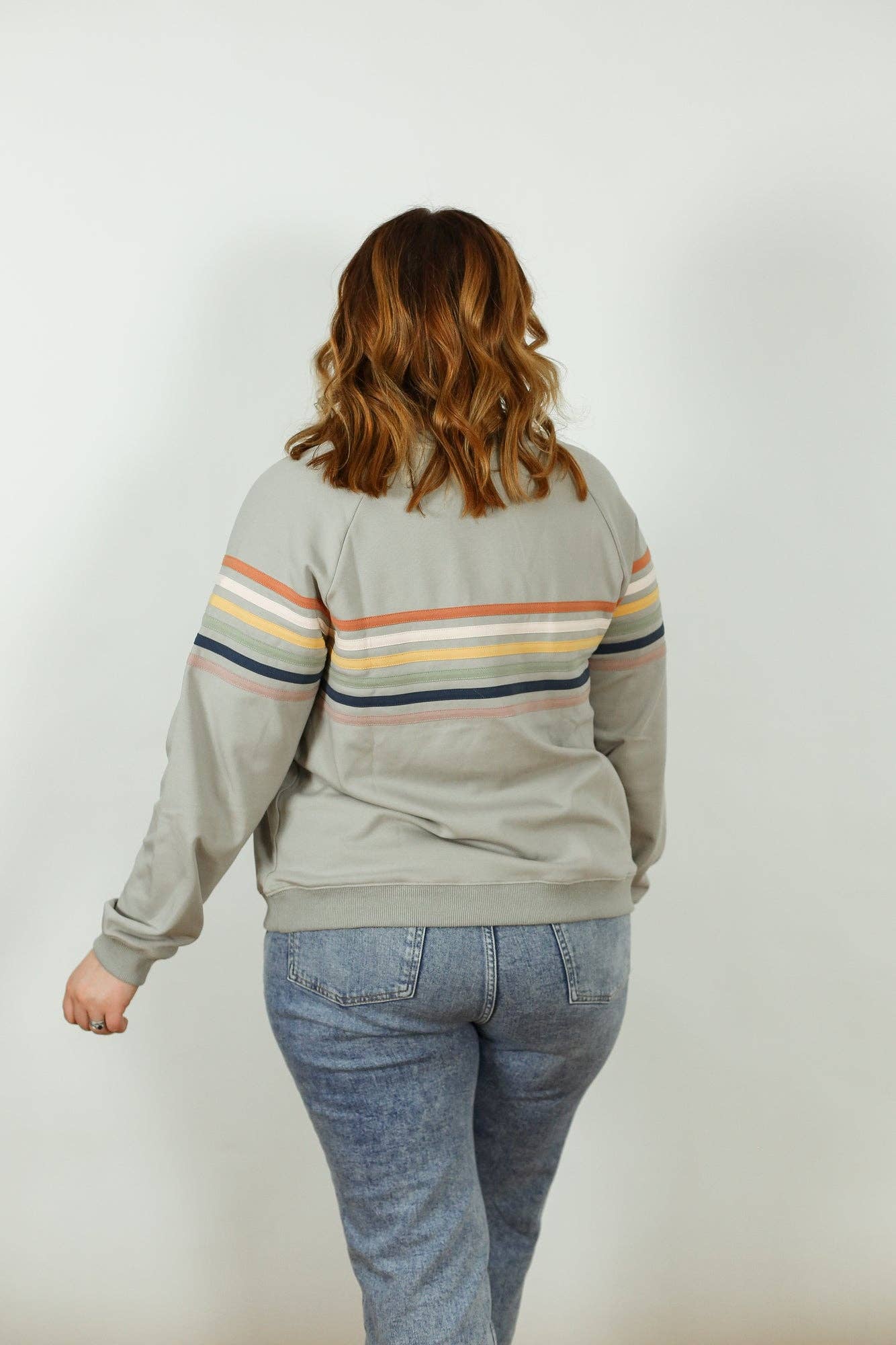 Six Stripe Invisible Zip Breastfeeding Sweatshirt