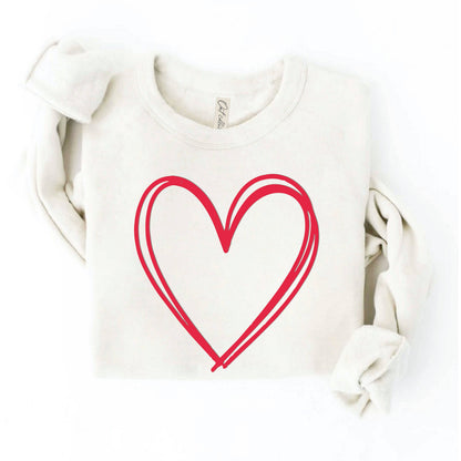 Heart Puff Sweatshirt | Pink or White