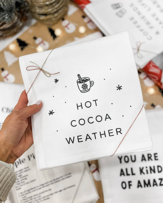 Hot Cocoa Weather Tea Towel | Kitchen Towel