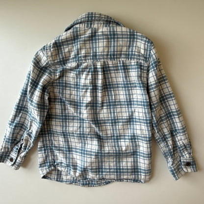 Pre-Loved Blue + White Checkered Flannel | 4T