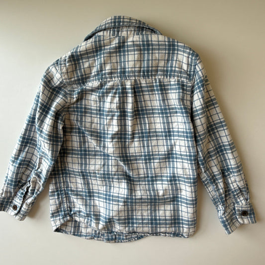 Pre-Loved Blue + White Checkered Flannel | 4T