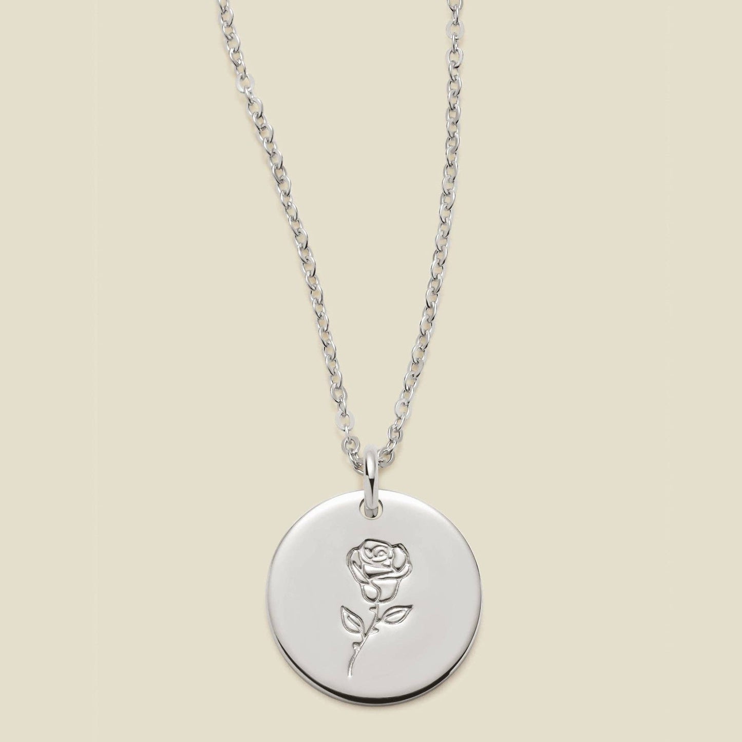 Birth Flower Necklace, 1/2"