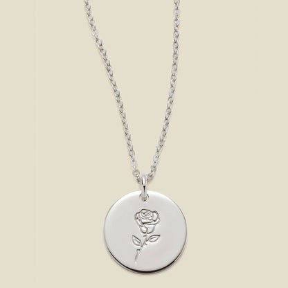 Birth Flower Necklace, 1/2"