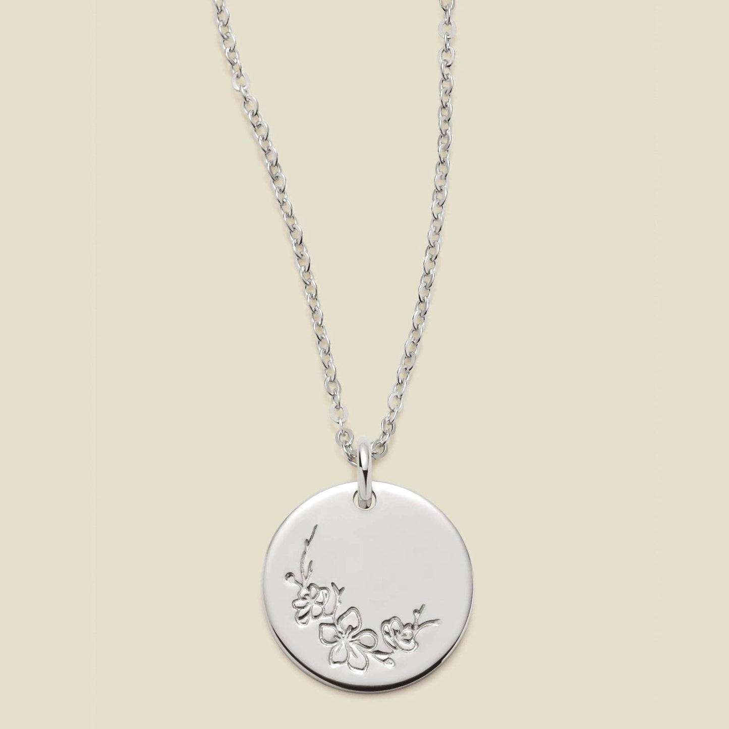 Birth Flower Necklace, 1/2"