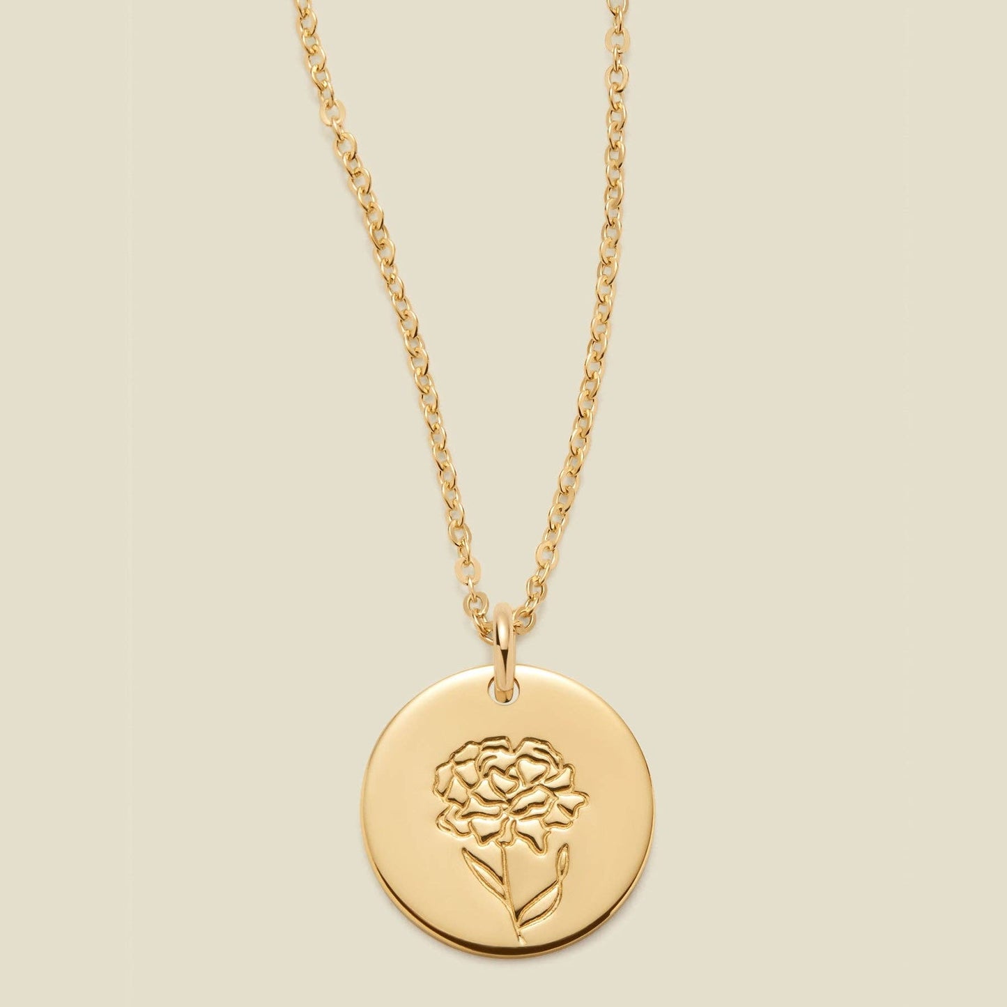 Birth Flower Necklace, 1/2"