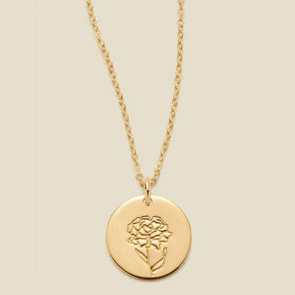 Birth Flower Necklace, 1/2"
