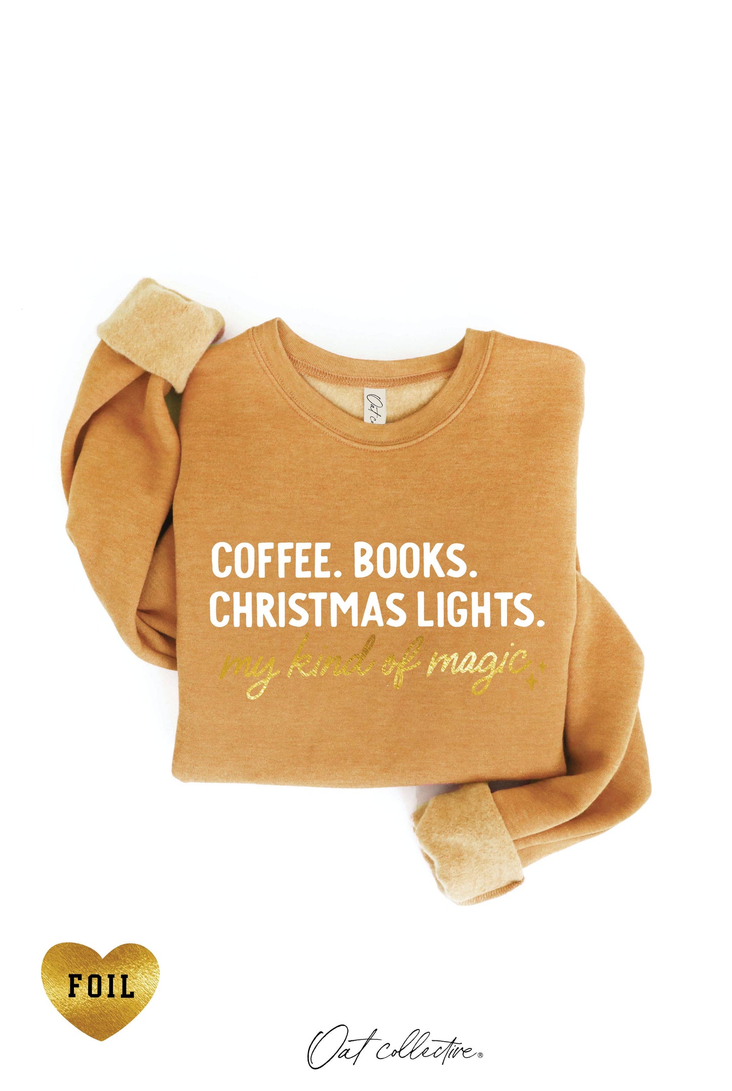 Coffee, Books, and Christmas Lights Sweatshirt