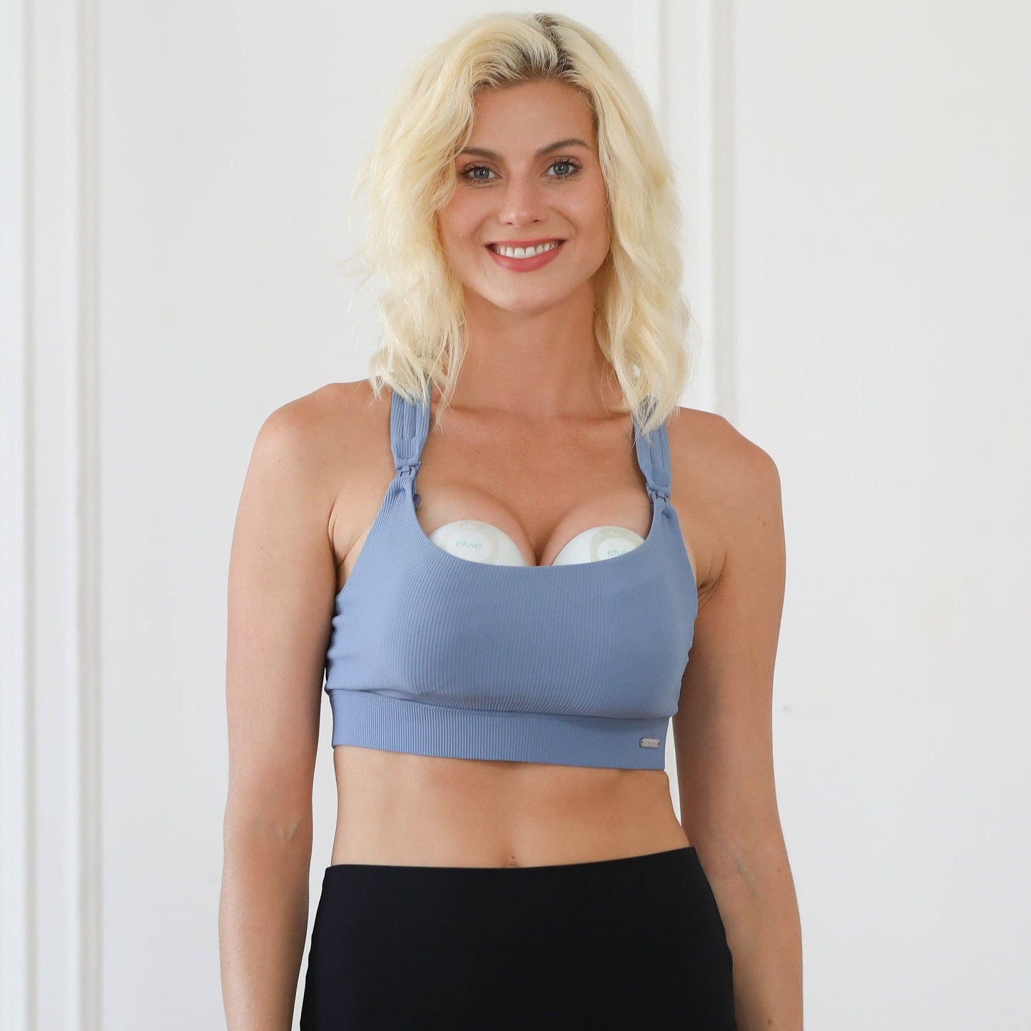 Chloé 4 Running Nursing & Pumping Sports Bra | Ribbed Lint Stone