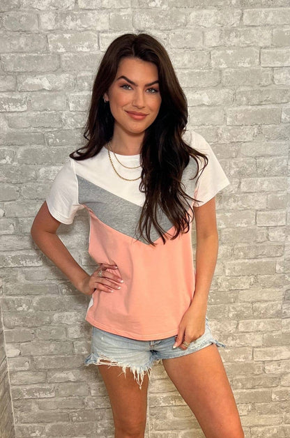 Nursing Zipper T-Shirt | Hot Peach