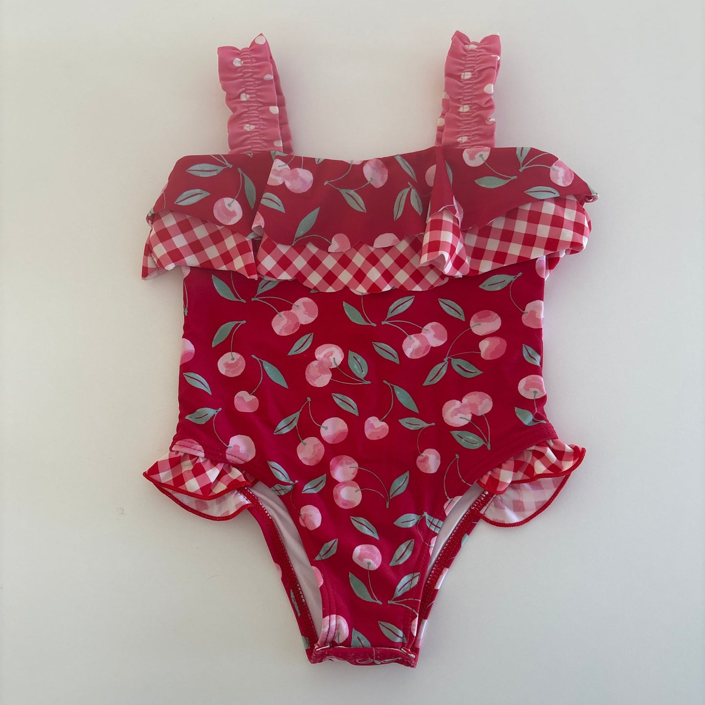 Toddler Swimsuit with cherry pattern design