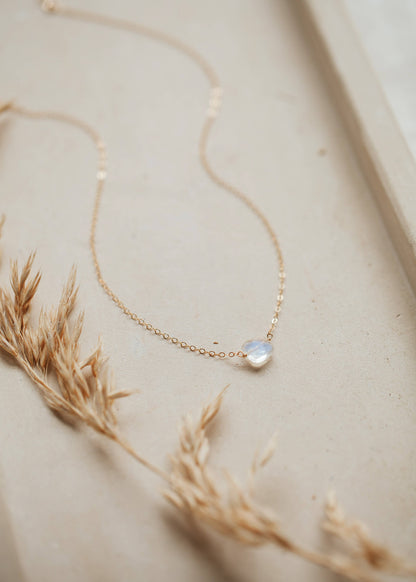 Hello Adorn Moonstone Cushion Necklace