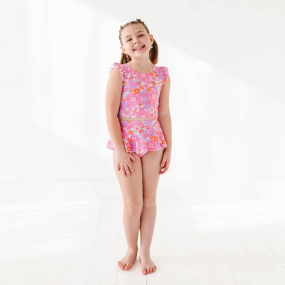 Two-Piece Skirted Swimsuit | Floral