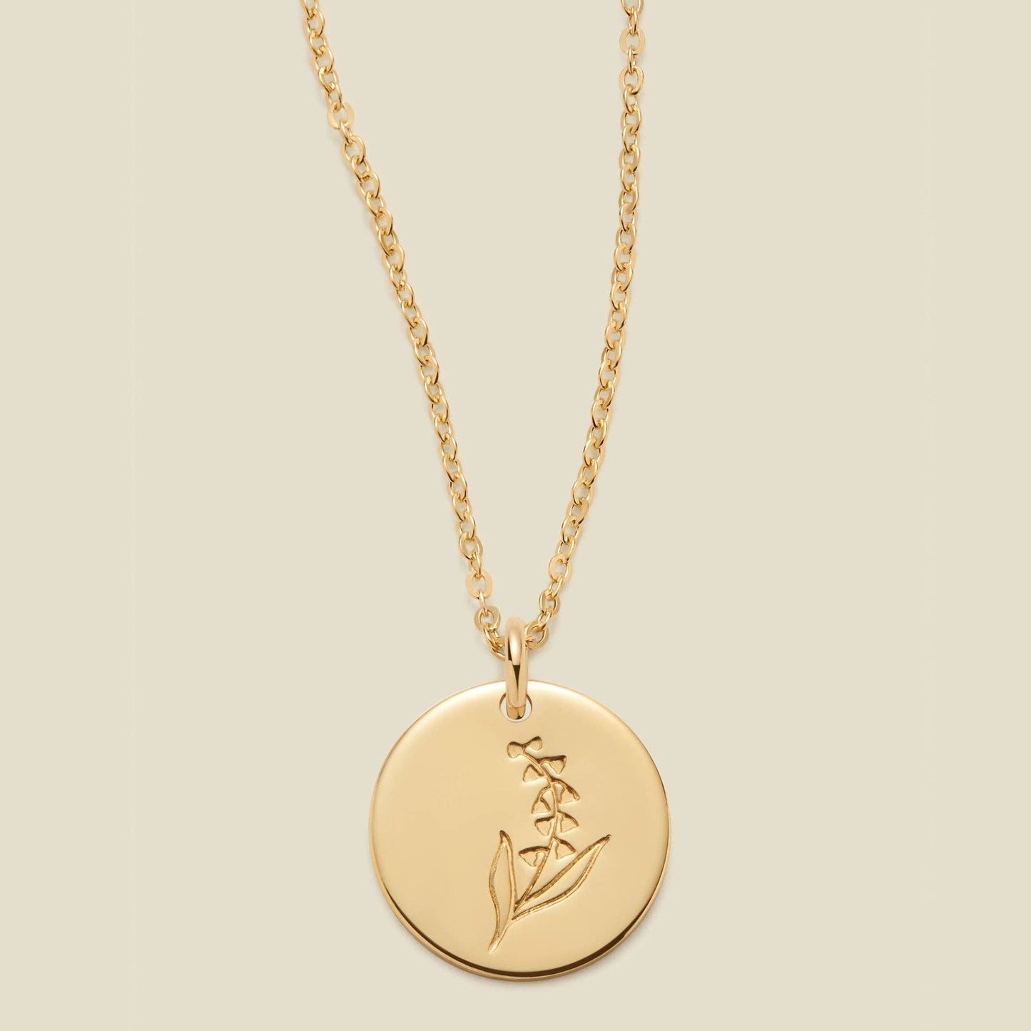 Birth Flower Necklace, 1/2"