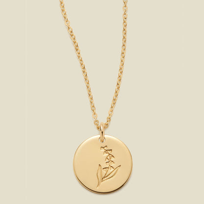 Birth Flower Necklace, 1/2"